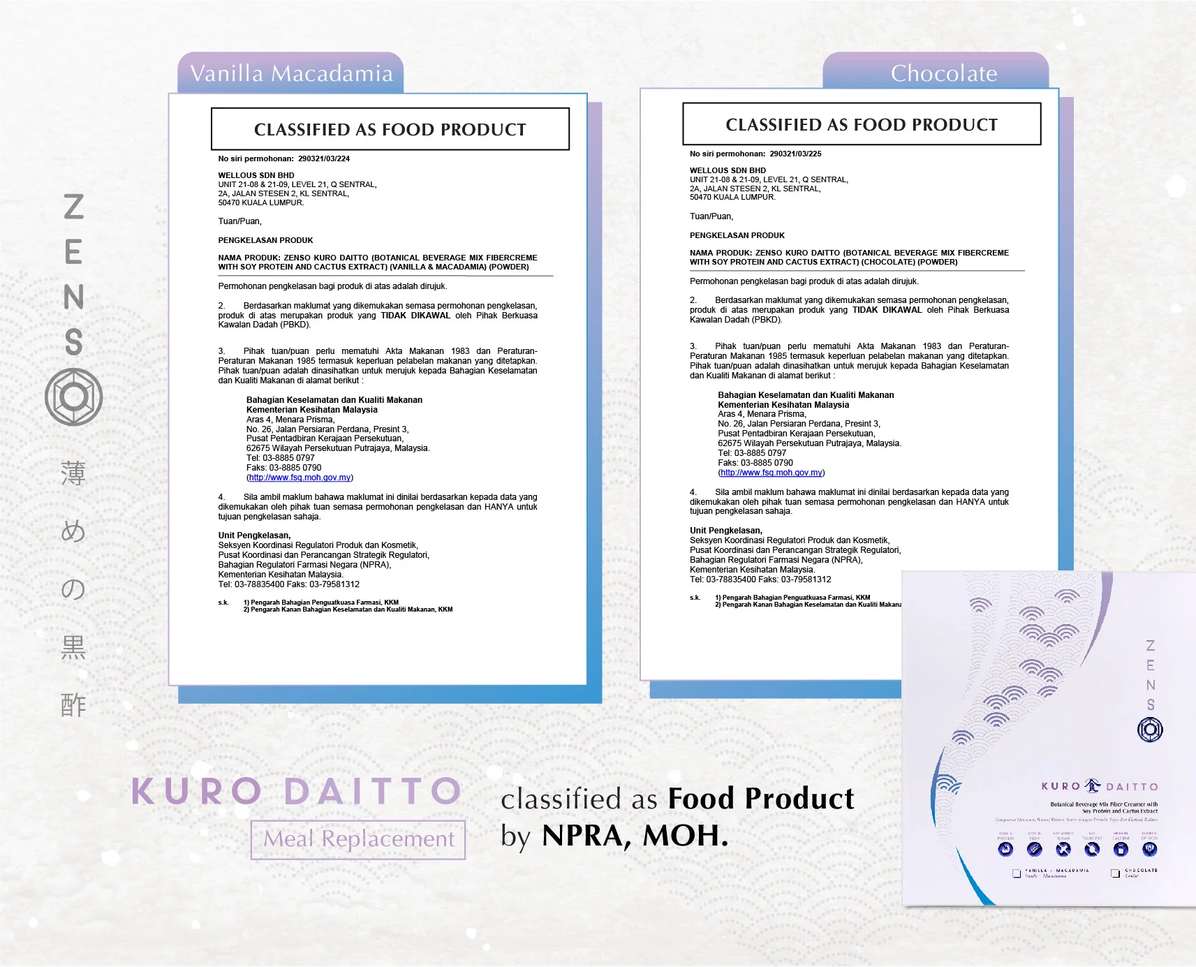 ZENSO Cert-Food Classification_Daitto ENG